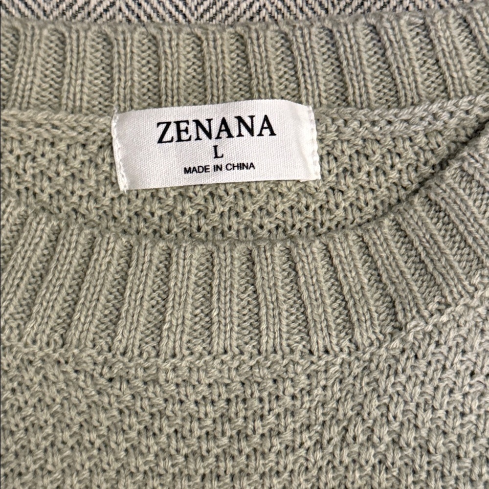 Zenana Women's Sage Waffle Knit Sweater Size L - Picture 5 of 6